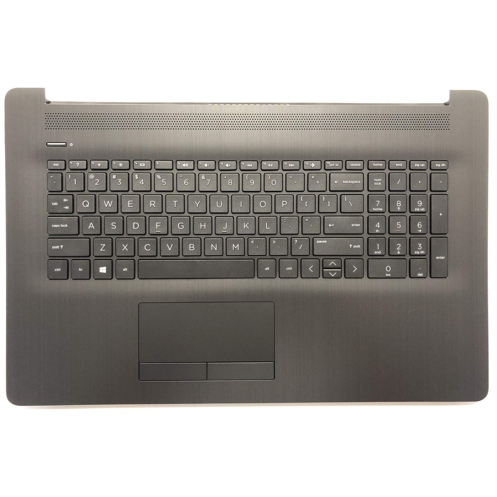 Replacement for HP Pavilion17BY 17-by 17CA 17-CA 17Q-CS Laptop Upper Case Palmrest Touchpad with Keyboard Assembly Part L22750-001 6070B1308103 Grey