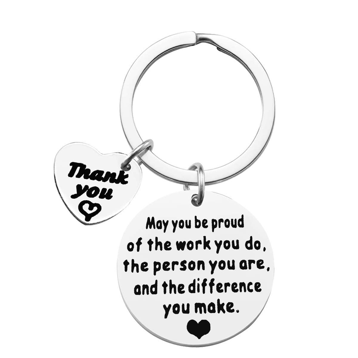 Dabihu Thank You Gift Appreciation Jewelry Make A Difference Keychain Gift for Volunteer Appreciation Coach Mentor,Employee Gift,Social Worker Gift,Teacher Keyring