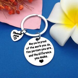 Dabihu Thank You Gift Appreciation Jewelry Make A Difference Keychain Gift for Volunteer Appreciation Coach Mentor,Employee Gift,Social Worker Gift,Teacher Keyring