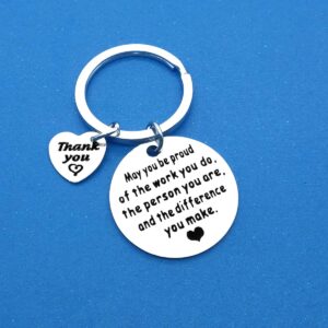 Dabihu Thank You Gift Appreciation Jewelry Make A Difference Keychain Gift for Volunteer Appreciation Coach Mentor,Employee Gift,Social Worker Gift,Teacher Keyring