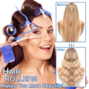 Hair Rollers, 12 Pack Self Grip Salon Hairdressing Curlers, DIY Curly Hairstyle,Colors May Vary, Large