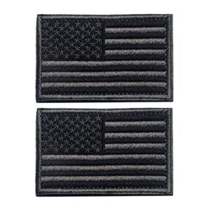 american flag patch, tactical military flag patches, american military flag emblem patch. (black gray)