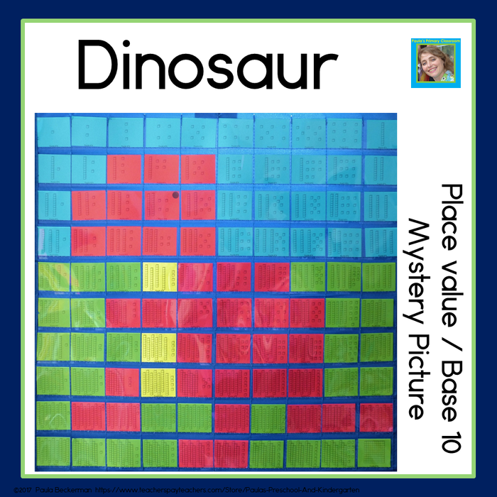 Dinosaur Hundreds Pocket Charts with Base 10 Blocks