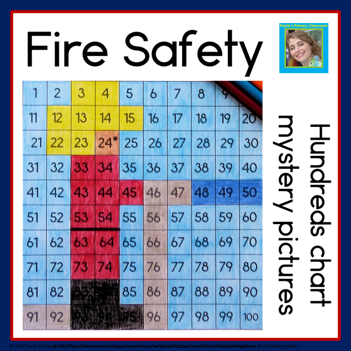 Fire Safety Hundreds Chart Mystery Pictures