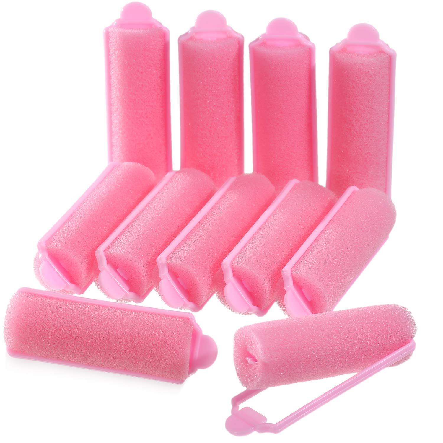 36 Pieces Foam Sponge Hair Rollers - Soft Sleeping Flexible Styling Curlers for Hair Styling (Pink)