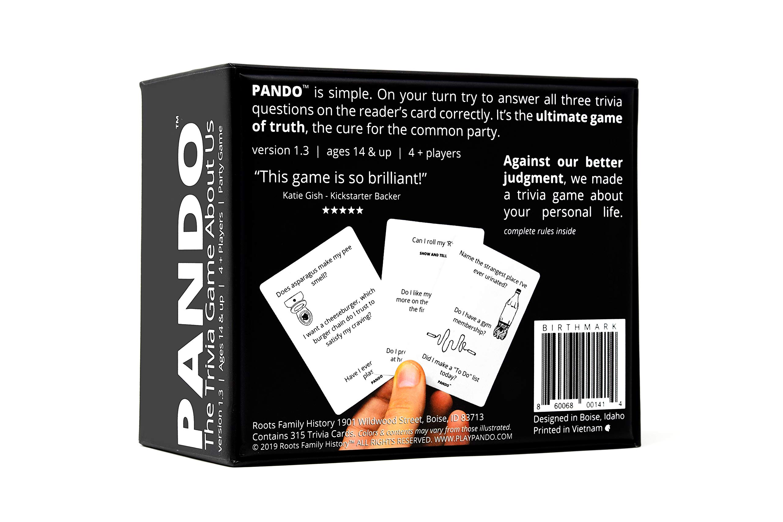 PANDO - The Party Game and Conversation Starter for Friends and Family - Icebreaker Game and Get to Know You Game - Compete to Answer Unpredictable Trivia Questions About Your Friends and Family