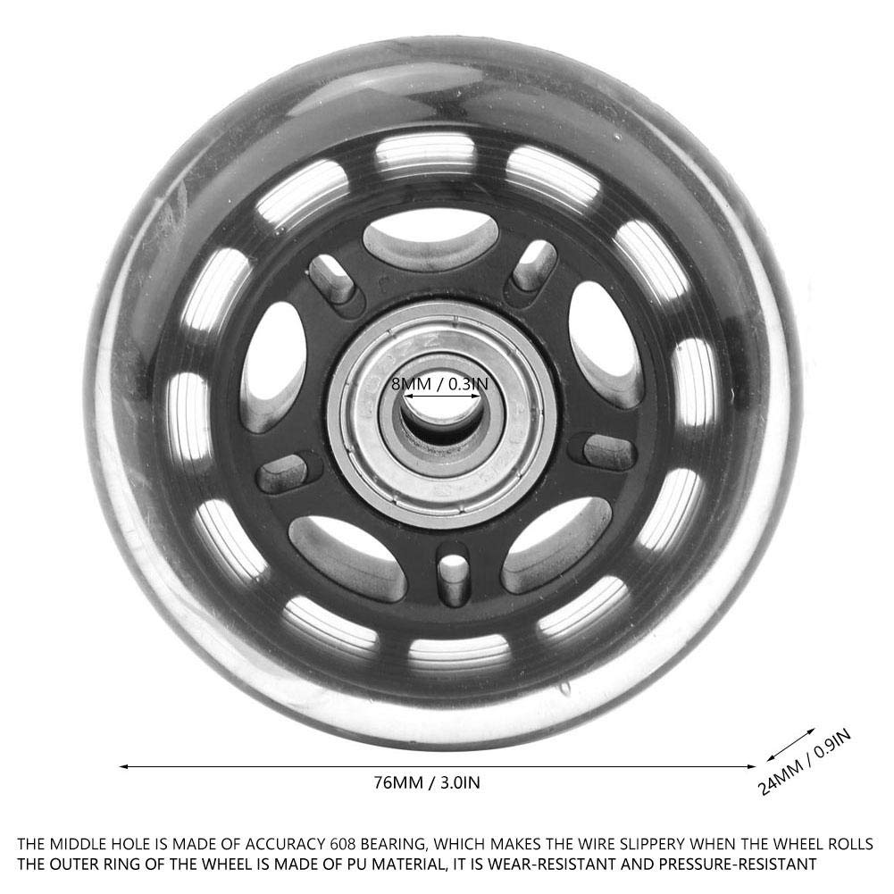 Casters Wheel, 3in Replacement Luggage Suitcase/Scooter Inline Skate Roller Wheels Luggage Cart Accessories Axles Deluxe Repair