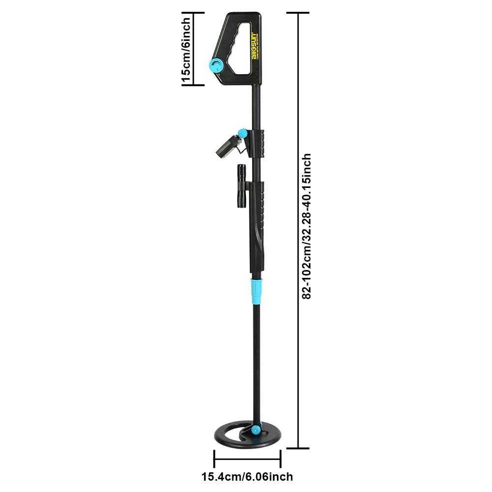 allsun Waterproof Handheld Kids Metal Detector Junior, 6 Inch Search Coil Adjustable 32''-40'' Small Beginner Gold Finder Hunter Treasure, Underwater Beach Yard Ground LCD Exploration Hiking