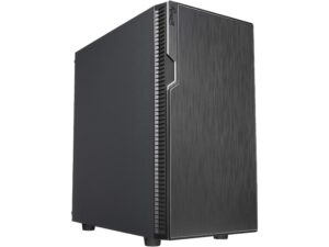 rosewill fbm-x2-400 micro atx mini tower computer case with 400w psu included, sleek and simple quiet style gaming desktop pc, 240mm aio support, top i/o usb 3.0