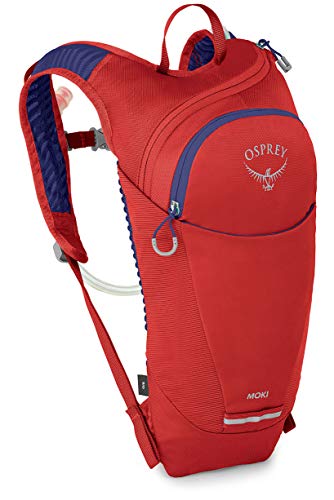 Osprey Moki 1.5L Kids' Biking Backpack with Hydraulics Reservoir, Ventana Red