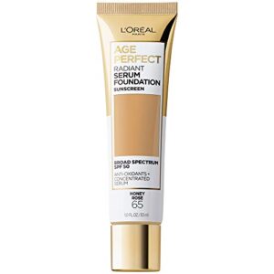 l'oreal paris age perfect radiant serum foundation with spf 50, honey rose, 1 fl. oz.