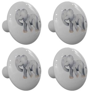 Gotham Decor Set of 4 Happy Little Jungle Elephant Drawer Knobs