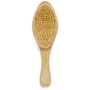 GranNaturals Soft Wave Brush - Curved Boar Bristle Smoothing Hair Brush for Slick Back Hair and 360 Waves