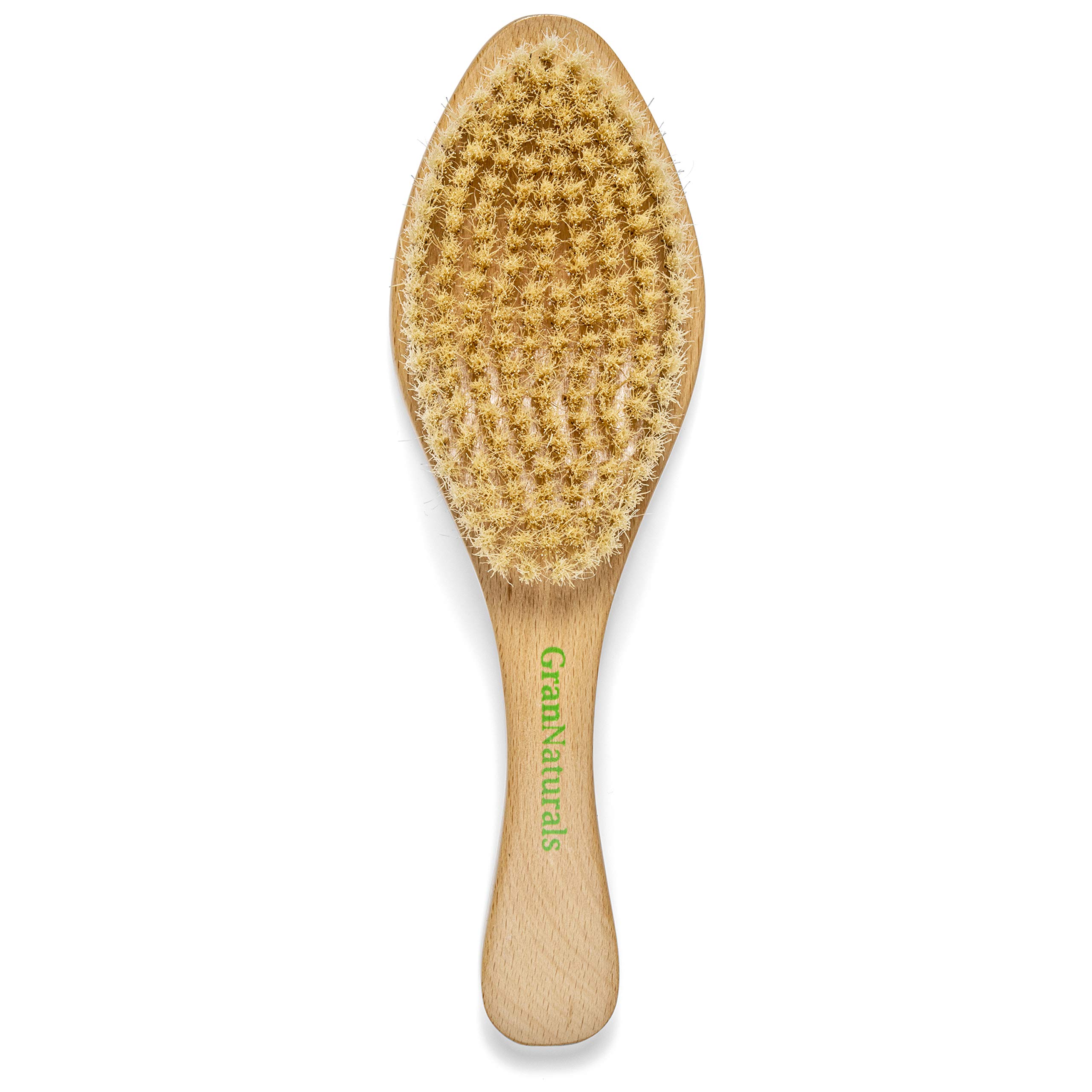 GranNaturals Soft Wave Brush - Curved Boar Bristle Smoothing Hair Brush for Slick Back Hair and 360 Waves