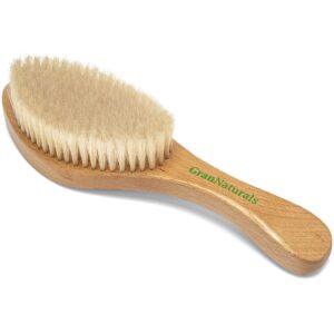 GranNaturals Soft Wave Brush - Curved Boar Bristle Smoothing Hair Brush for Slick Back Hair and 360 Waves