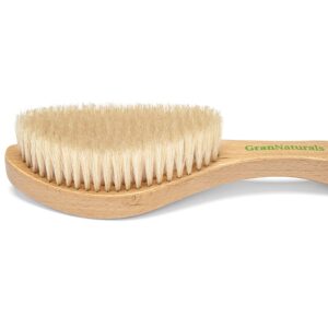 GranNaturals Soft Wave Brush - Curved Boar Bristle Smoothing Hair Brush for Slick Back Hair and 360 Waves