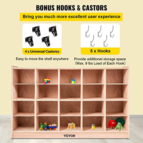 Happybuy 20-Section Cubbies for Classrooms, Cubby Storage Cabinet, Classroom Cubbies, Compartment Storage Cabinet, Classroom Furniture for Home, School, Kindergarten