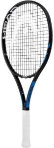 head graphene laser oversize pre-strung tennis racquet with large sweetspot and power,black/blue
