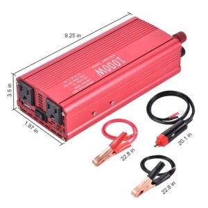 Suuonee Car, EBTOOLS 1000W /2000W Inverter 12V DC to 110V AC Car Converter with 2 AC Out