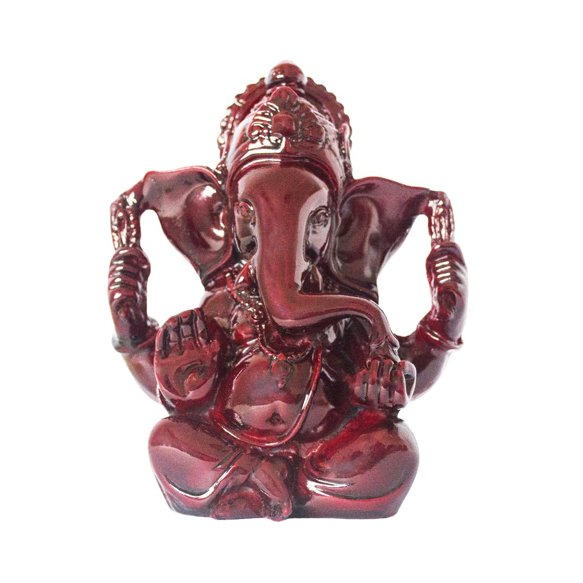 Addune Hindu God Lord Ganesha Idol Statue Indian Elephant Buddha Ganesh Sculpture Blessing Home Pooja Diwali Decor Good Luck (Dark Red)