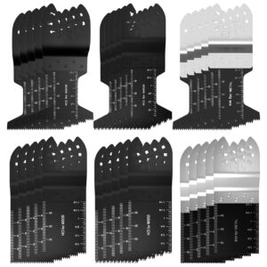 30pcs professional oscillating saw blades wood & bi metal cutting quick release multitool blades kit fit fein multimaster porter cable black & decker bosch craftsman ryobi makita