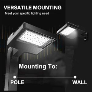 LEDMO LED Parking Lot Light Dusk to Dawn Outdoor Lighting with Adjustable Arm Mount 19500lm Waterproof Wall Light Fixtures 150W Flood Security Lights for Garage Yard Shop Warehouse Barn(3 Pack)