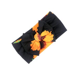 Galabloomer Newborn Receiving Blanket Headband Set Flower Print Baby Swaddle Receiving Blankets Sunflower