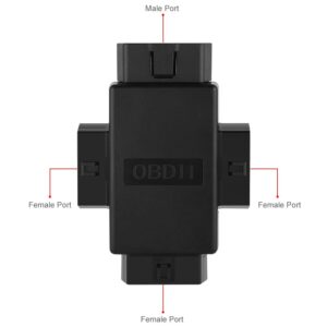 iKKEGOL Pocket OBD2 OBDII Full 16 Pin Male to 3 Female 1 to 3 OBD Cable Splitter Converter Adapter for Diagnostic Extender