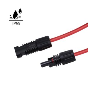 Renogy 20FT 10AWG Solar Panel Male and Female Connectors, Extension Cables-Pair, 1 Pair (Red and Black)