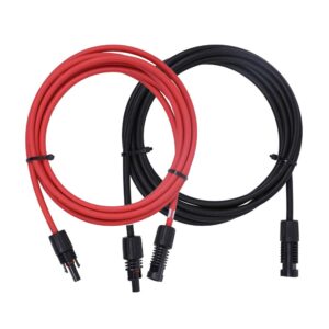 Renogy 20FT 10AWG Solar Panel Male and Female Connectors, Extension Cables-Pair, 1 Pair (Red and Black)