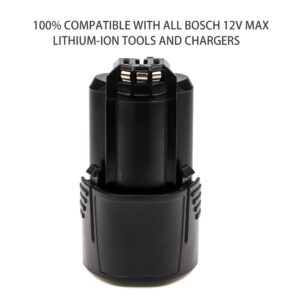 Munikind 2 Packs 2500mAh BAT411 Replacement Battery Compatible with Bosch 12V Battery 12V/10.8V Lithium BAT420 BAT411A BAT412