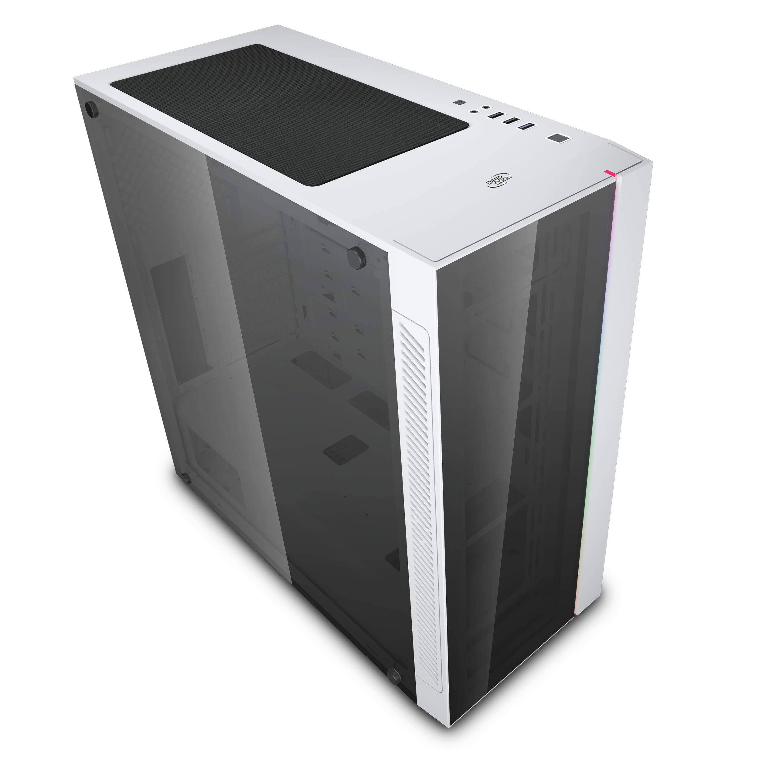 DeepCool MATREXX 55 V3 ADD-RGB WH 3F Mid-Tower ATX Case, E-ATX Support, Tempered Glass Panels, Three Included ARGB Fans, Motherboard Sync and Front I/O RGB Control, White