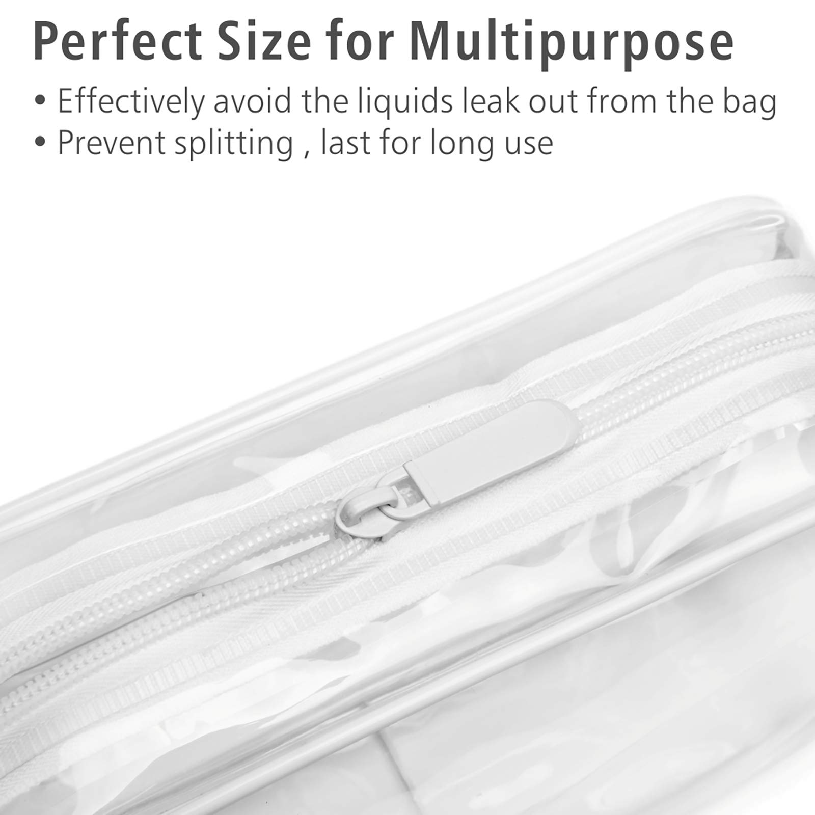 PACKISM Clear Toiletry Bag, 3 Pack TSA Approved Toiletry Bag Quart Size Bag, Travel Makeup Cosmetic Bag for Women Men, Carry on Airport Airline Compliant Bag, White (for age 12 or above)