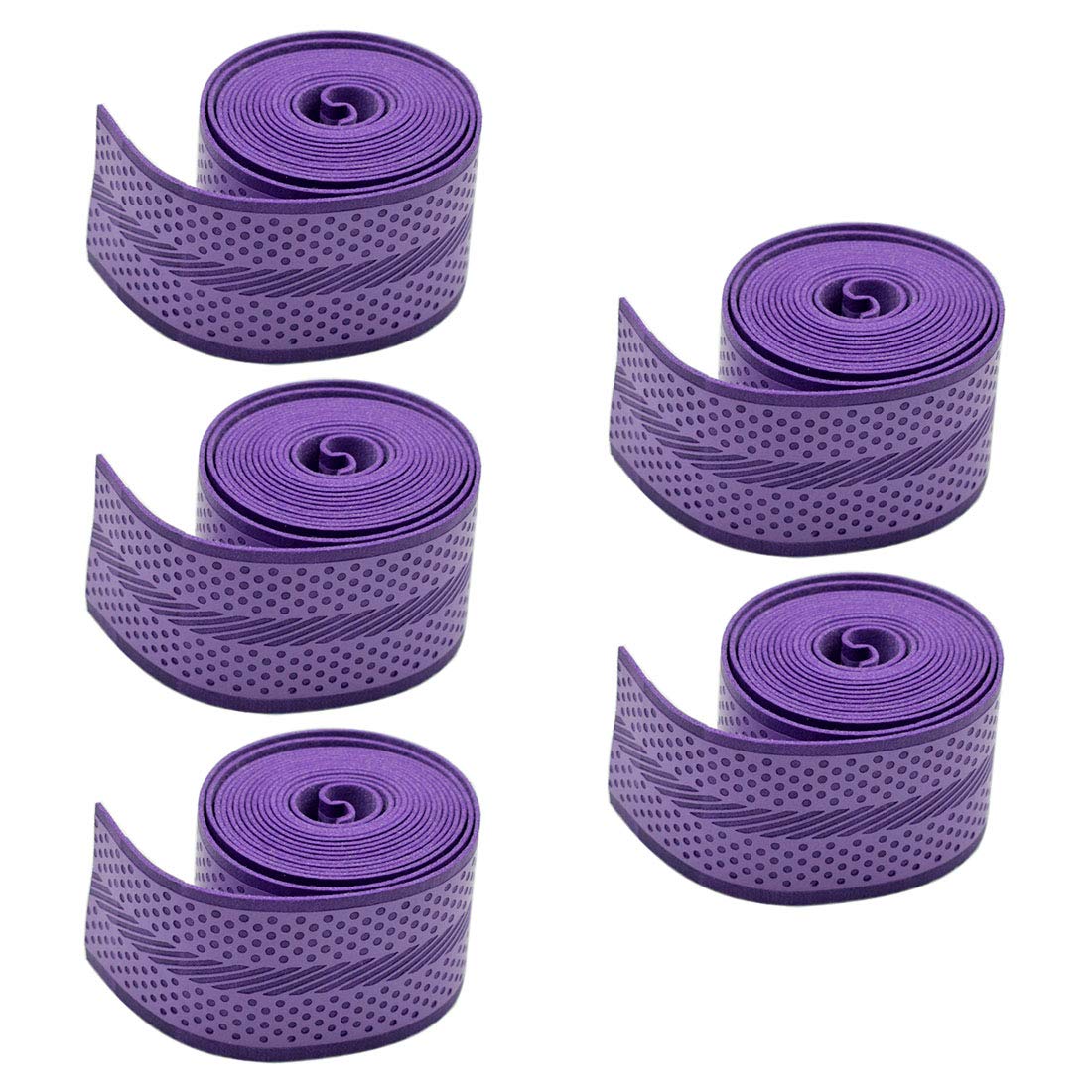 Xiaoyztan 5 Pcs Purple PU Anti-Slip Absorbent Racket Grip Tape for Tennis Badmiton