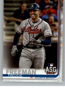 2019 topps update (series 3) #us279 freddie freeman atlanta braves official baseball trading card