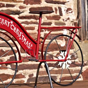 Red Merry Christmas Bicycle Decoration with a Wreath (Large (36" Long))