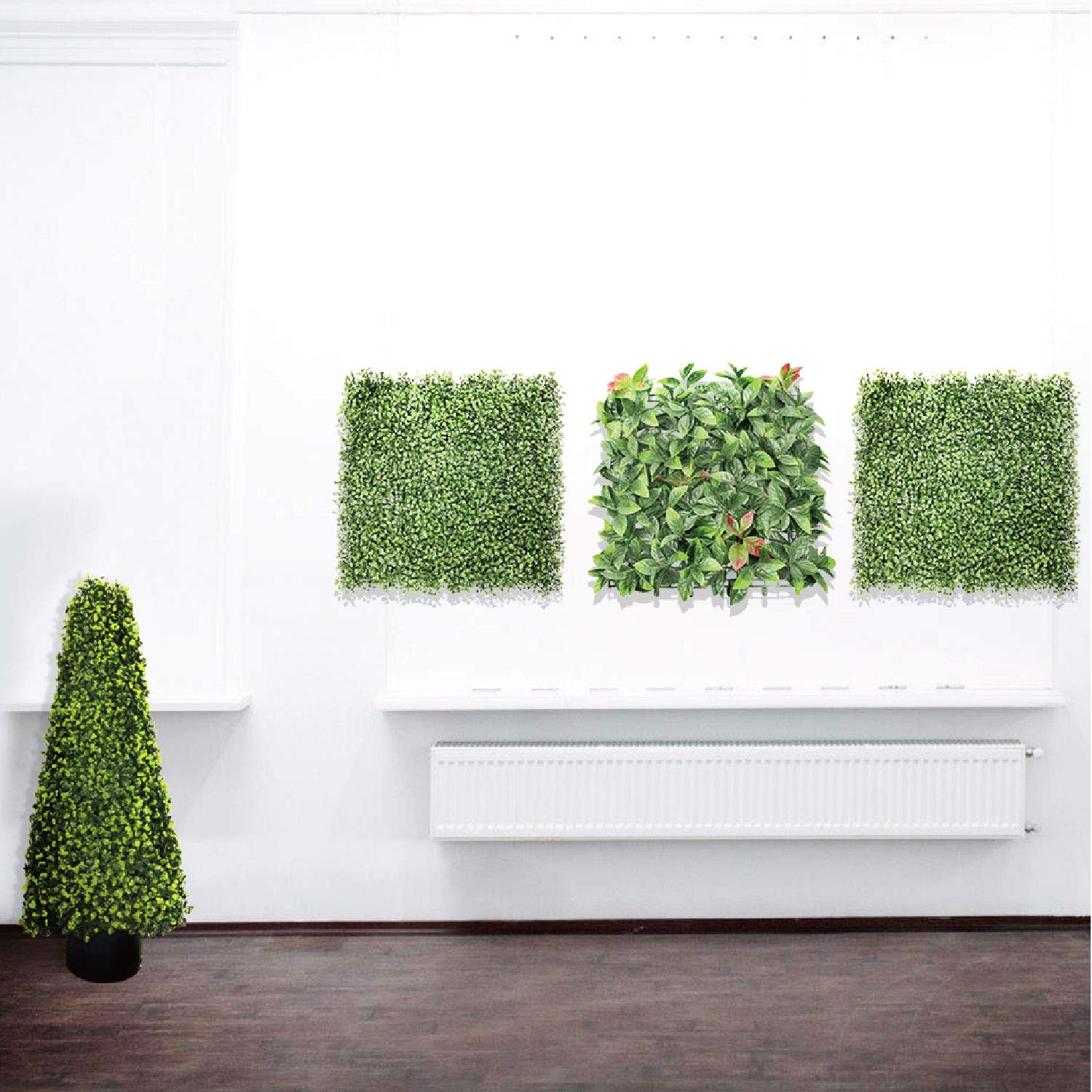 ECOOPTS 2 Packs Topiary Trees Artificial Outdoor Decorative Buxus Tower Plant, Topiary UV Resistant Fake Tree for Home Garden Backyard Office Indoor Outdoor