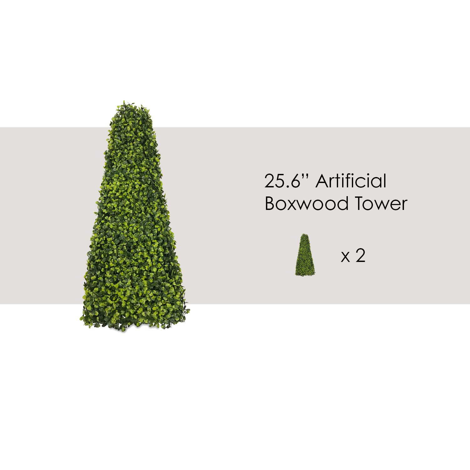 ECOOPTS 2 Packs Topiary Trees Artificial Outdoor Decorative Buxus Tower Plant, Topiary UV Resistant Fake Tree for Home Garden Backyard Office Indoor Outdoor