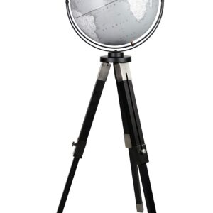 Replogle Willston - Gray Globe with Black Metal Tripod Stand, Adjustable Height, Floor globe, Detailed, Up-to-Date Cartography(16"/40cm diameter)