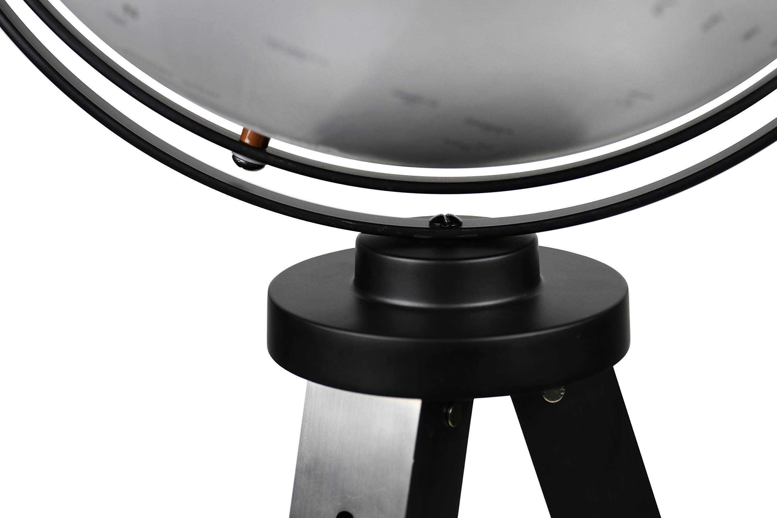 Replogle Willston - Gray Globe with Black Metal Tripod Stand, Adjustable Height, Floor globe, Detailed, Up-to-Date Cartography(16"/40cm diameter)