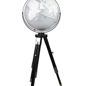 Replogle Willston - Gray Globe with Black Metal Tripod Stand, Adjustable Height, Floor globe, Detailed, Up-to-Date Cartography(16"/40cm diameter)