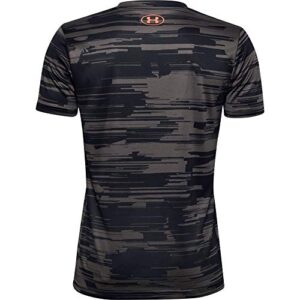 Under Armour Tech Verbiage Aop Short Sleeve, Black (001)/Rich Orange, Youth Small