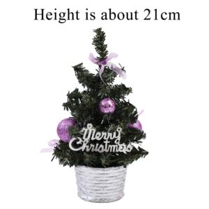 URATOT 3 Pack Small Christmas Desk Tree Mini Christmas Tree with Base for Desk Table Tops Christmas Decoration