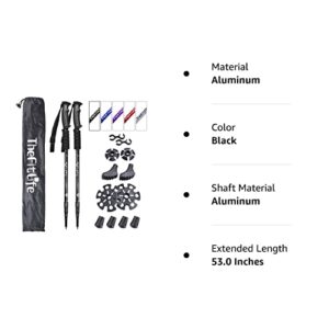 TheFitLife Nordic Walking Mountaineering Anti Shock Hiking Trekking Walking Trail Poles, 2-Pack, Folding Collapsible Alpenstocks, Ultralight for Travel Mountaineering