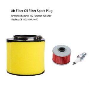 Air Filter Oil Filter Spark Plug for Honda Rancher 350 Foreman 400&450 Replace OE 17254-HN5-670