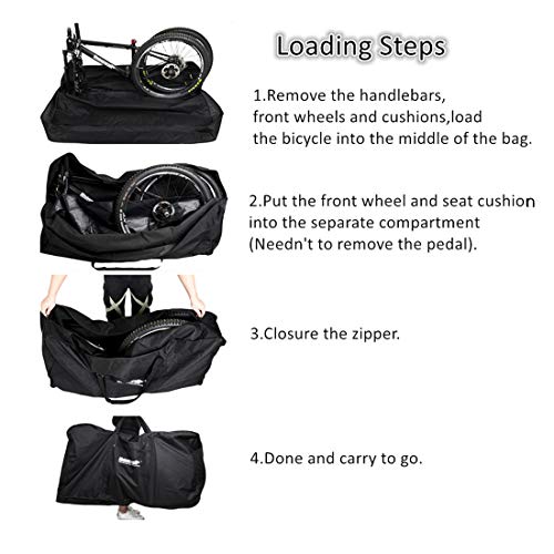 Folding Bike Bag 26 inch to 29 inch Thick Bicycle Travel Case,Bike Cases for Air Travel,Transport,Shipping