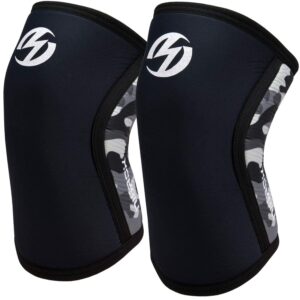 knee sleeves (1 pair), 7mm neoprene compression knee braces, great support for cross training, weightlifting, powerlifting, squats, basketball and more