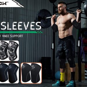 Knee Sleeves (1 Pair), 7mm Neoprene Compression Knee Braces, Great Support for Cross Training, Weightlifting, Powerlifting, Squats, Basketball and More