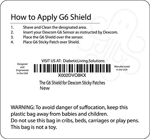 The Clear G6 Shield for Your Dexcom Over Patches Diabetic Accessory | Reusable and Washable | Great Gift for a Diabetic Child or Adult