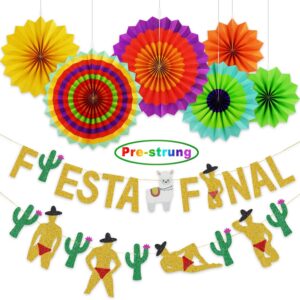 ecore fun banner mexican fiesta theme party decor bachelorette party decor supplies, include bachelorette party fiesta banner, glittery cactus men pattern garland, fiesta paper fans for party supplies